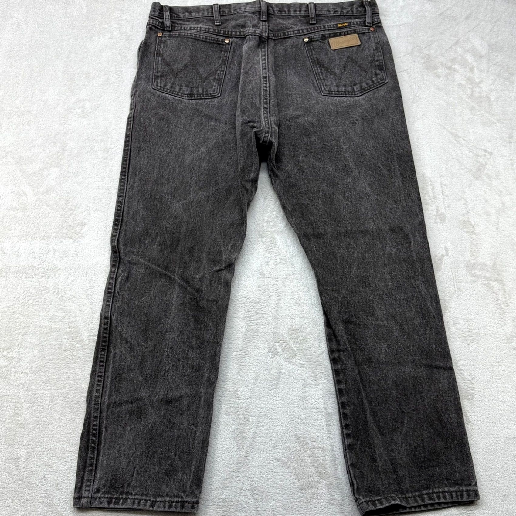 Wrangler Jeans Men Black Straight Relaxed Fit Cowboy Cut 40x30 