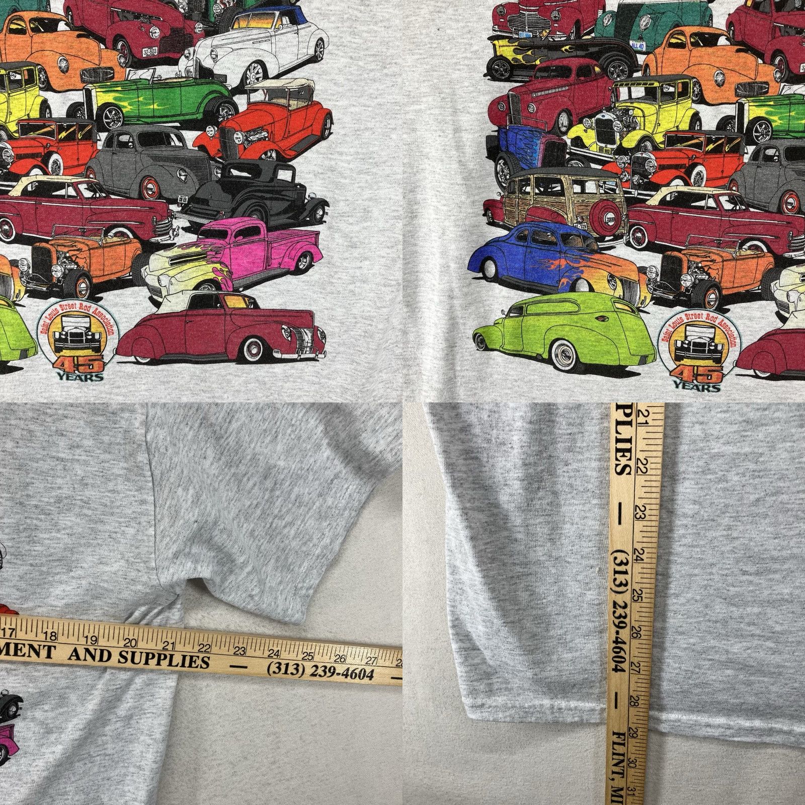 Jerzees Mens JERZEES T-Shirt Large St. Louis Street Rod Association's 2016 Logo Gray Cotton Polyester Crew Neck Short Sleeve Casual Size US L / EU 52-54 / 3 - 10 Thumbnail