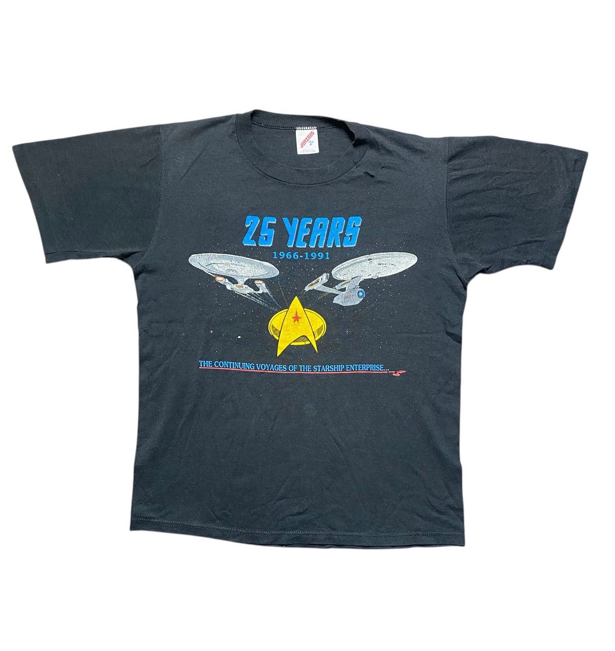 Vintage VINTAGE JERZEES STAR TREK 25 YEARS 1966-1991 TSHIRT Size US M / EU 48-50 / 2 - 2 Thumbnail