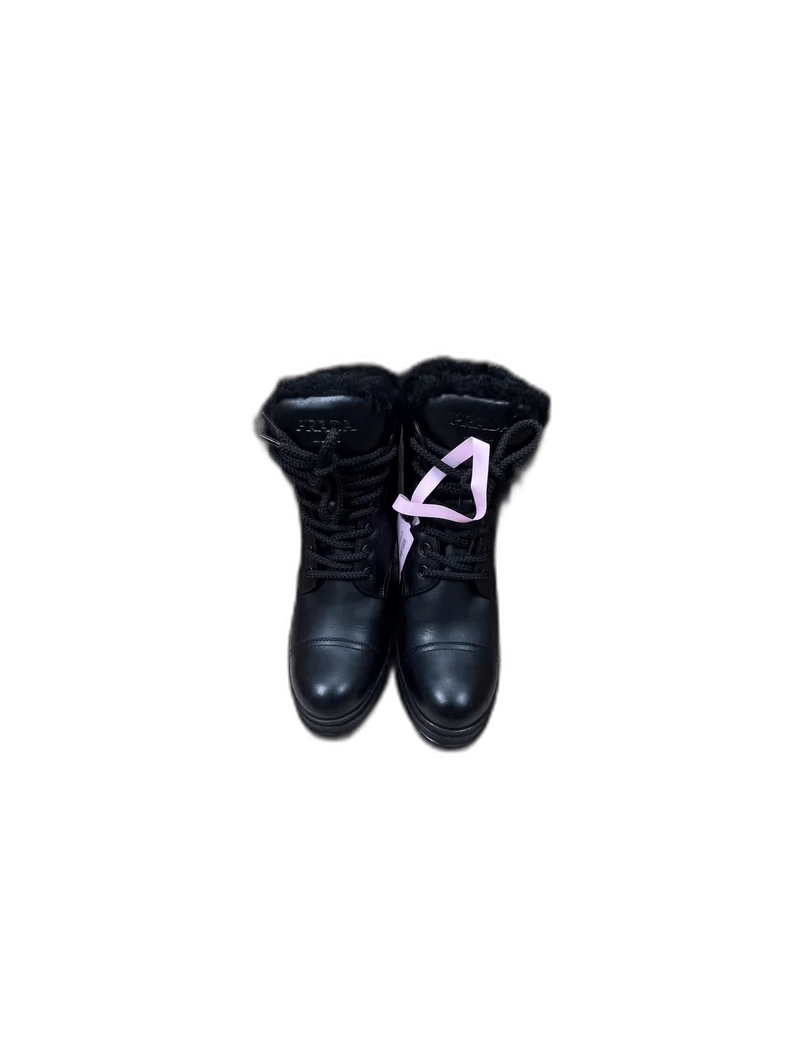 Prada Prada Black Plush Martin Boots Size 35 Size US 5 / EU 37 - 1 Thumbnail