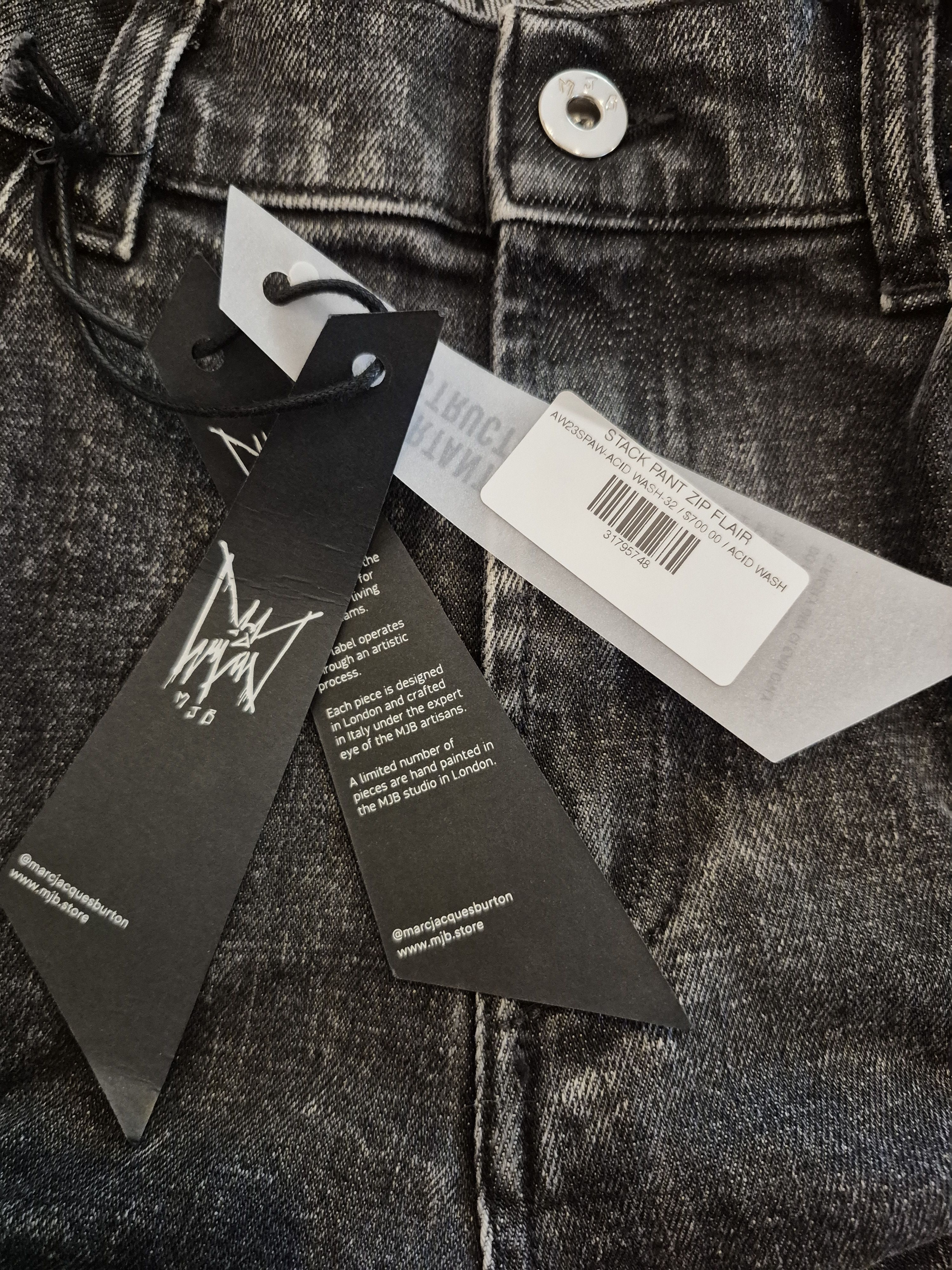 Marc Jacques Burton MJB Marc Jacques Burton Black Stack Acid Wash Jeans Size US 32 / EU 48 - 5 Thumbnail