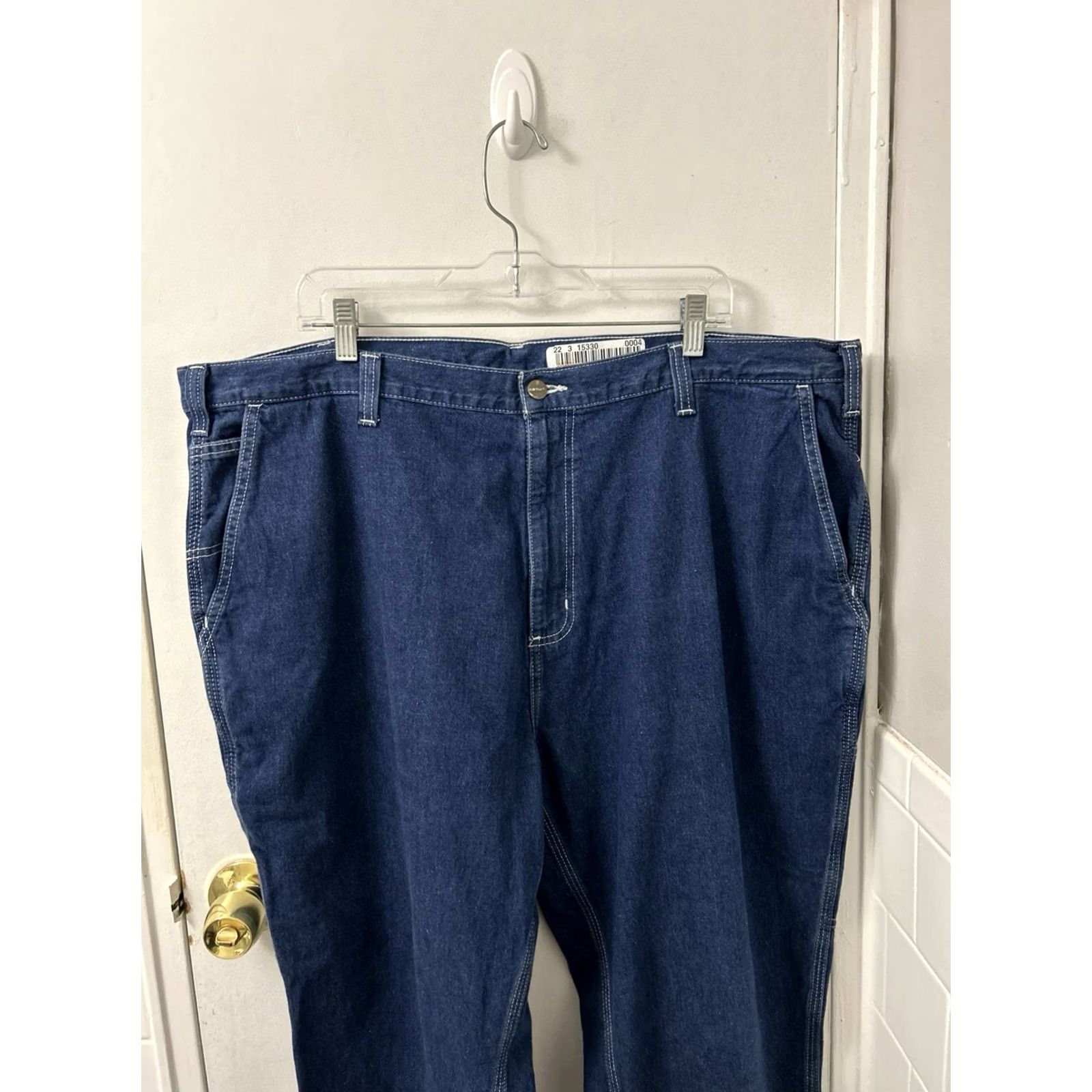 Carhartt Carhartt Jeans Mens 44x28 Blue Dark Wash Dungaree Fit Denim Carpenter Size US 44 / EU 60 - 6 Thumbnail