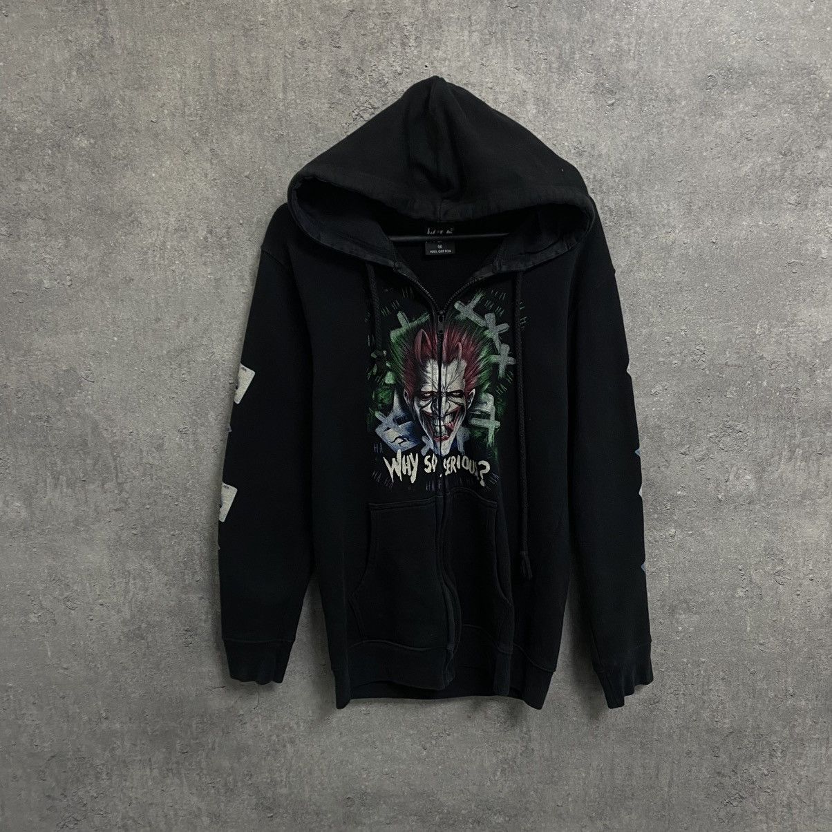 Japanese Brand Vintage Wild Joker Why So Serious Zip Hoodie Y2K Size US M / EU 48-50 / 2 - 2 Thumbnail