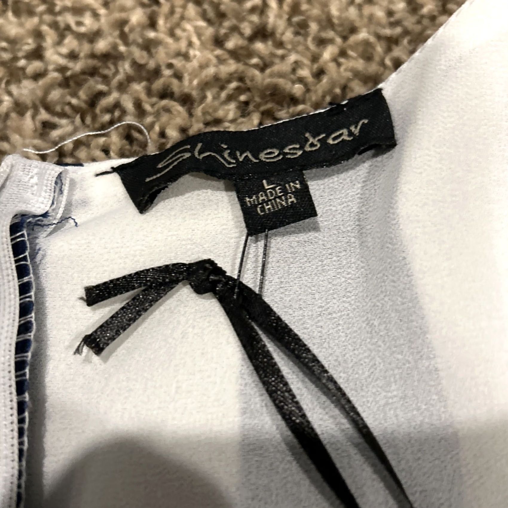 Vintage Shinestar Women’s L Blue White Striped Jumpsuit Sleeveless Polyester One-Piece Casual Vintage: No? (Note: Output should be only rearranged title) Size L / US 10 / IT 46 - 2 Thumbnail