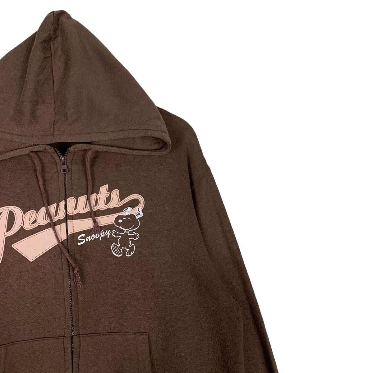 Cartoon Network PEANUTS SNOOPY Big Logo Zipper Brown Hoodies #0733-C33 Size US M / EU 48-50 / 2 - 6 Thumbnail