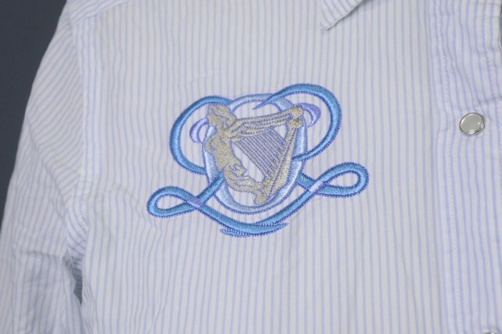 La Martina La Martina White Blue Striped Snap Front Short Top Size L Size L / US 10 / IT 46 - 6 Thumbnail