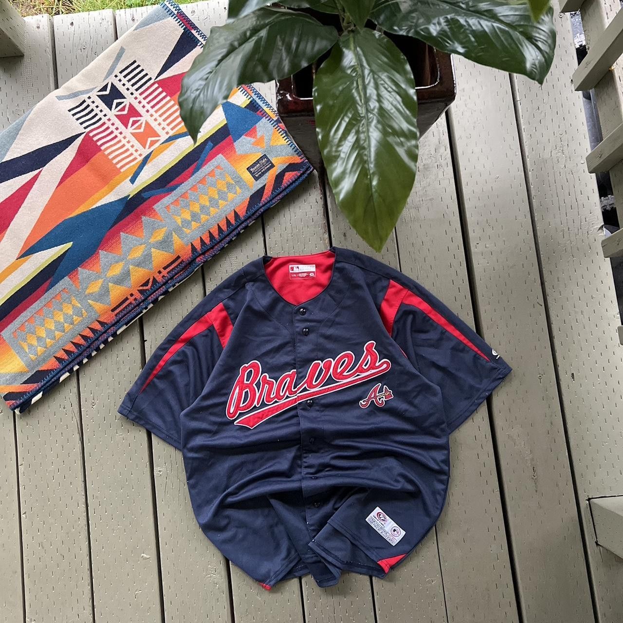 MLB × Vintage 90s Atlanta Braves Baseball Jersey Size US L / EU 52-54 / 3 - 2 Thumbnail