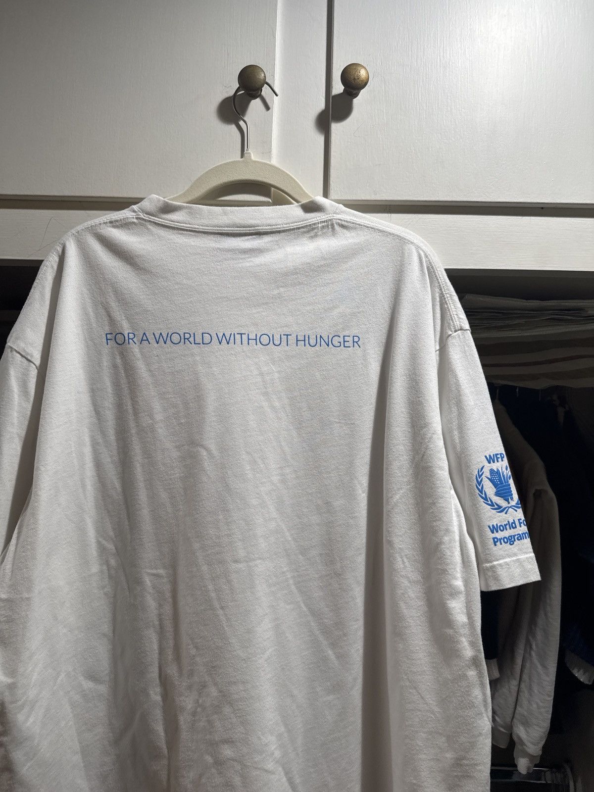 Balenciaga Balenciaga white/blue WFP short sleeve tee Size US XL / EU 56 / 4 - 4 Thumbnail