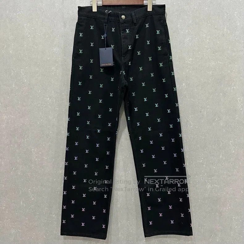 Louis Vuitton Louis Vuitton Monogram Embroidered Jeans. Size US 33 - 1 Thumbnail