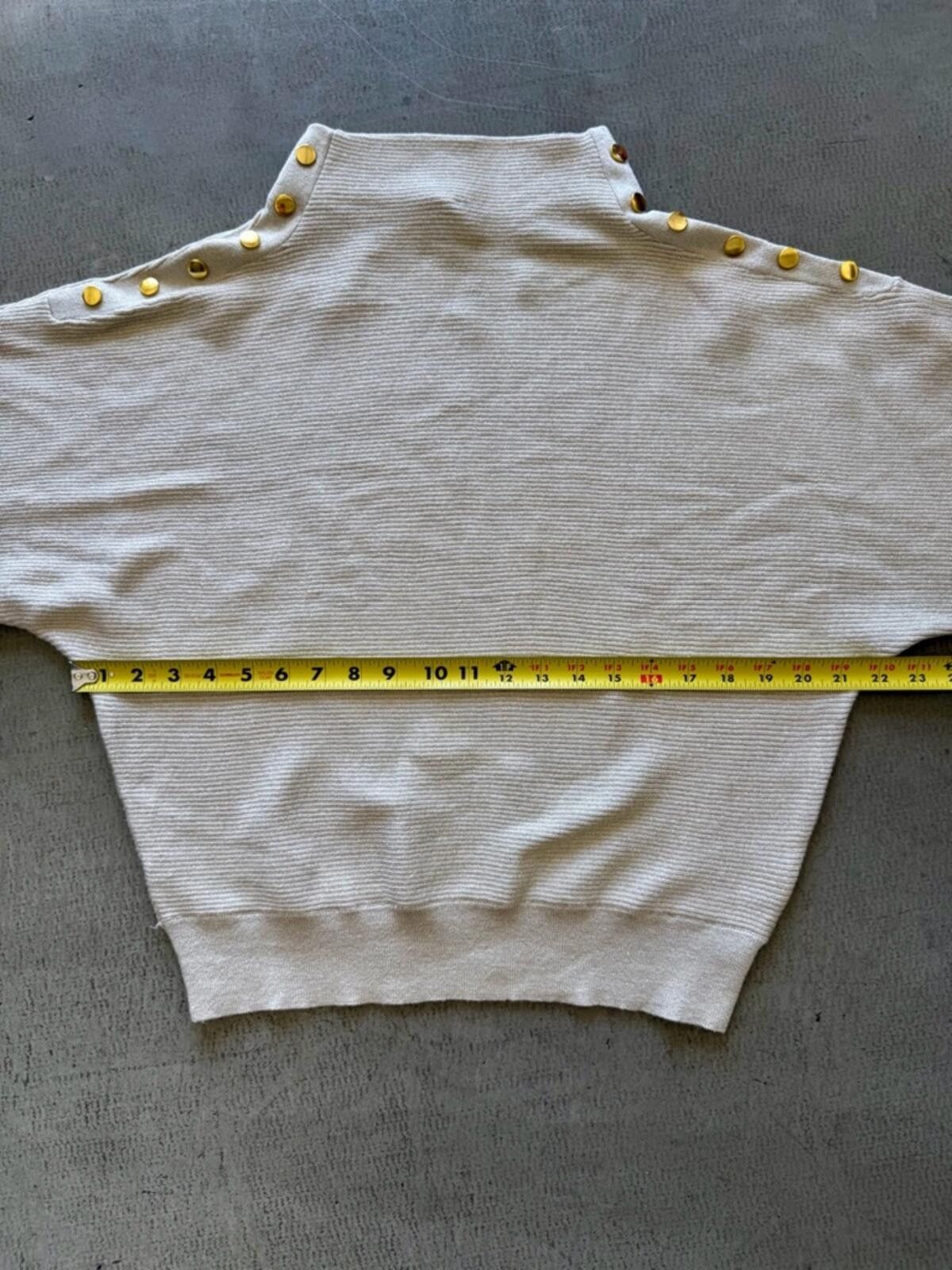 Other Tahari / Ribbed Mock Neck Sweater / Cream Gold Size S / US 4 / IT 40 - 3 Thumbnail