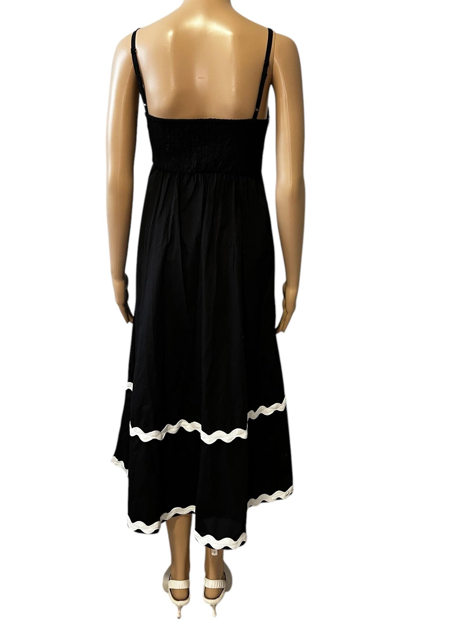 Designer Chic Black Maxi Dress with White Accents Size XS / US 0-2 / IT 36-38 - 6 Thumbnail