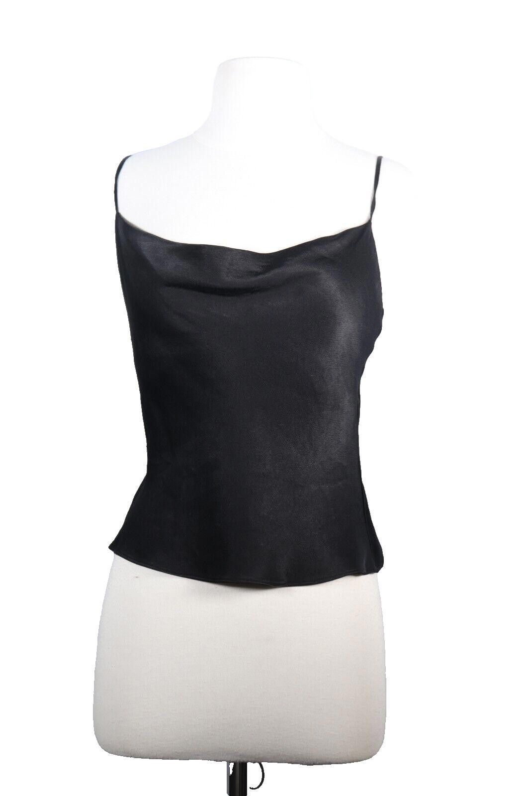 Designer Wilfred Women XS Black Cowl Neck Camisole Satin Tank Top Size XS / US 0-2 / IT 36-38 - 7 Thumbnail