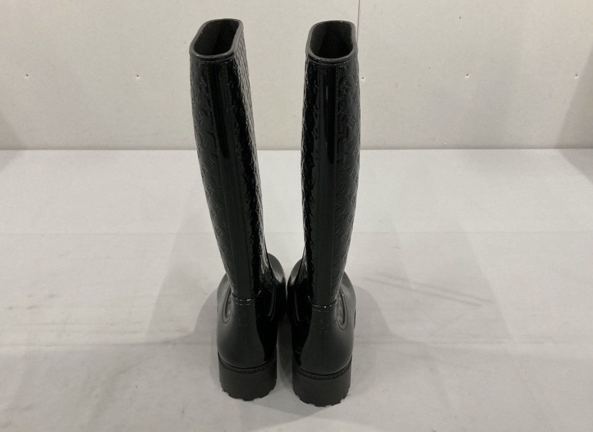 Louis Vuitton Womens Louis Vuitton Black Monogram Splash High Rain Boots Size US 5 / IT 35 - 3 Thumbnail