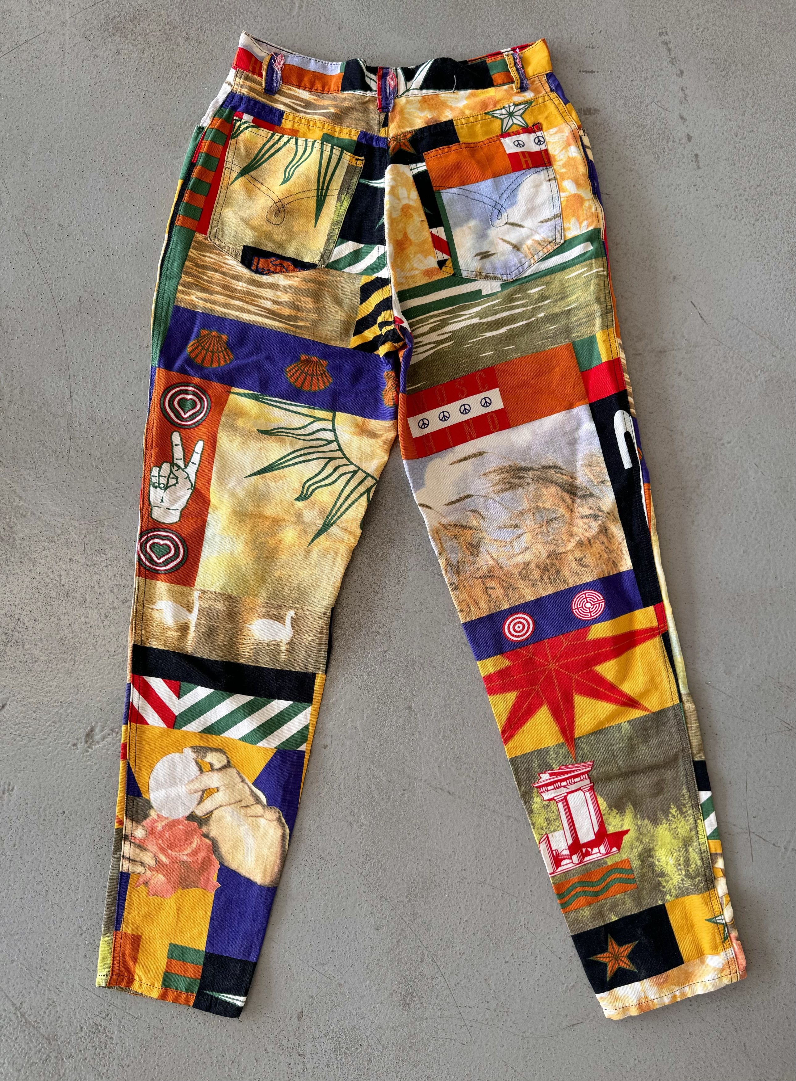 Moschino Sun And Stars Multicolored Printed Pants Size US 28 / EU 44 - 2 Thumbnail