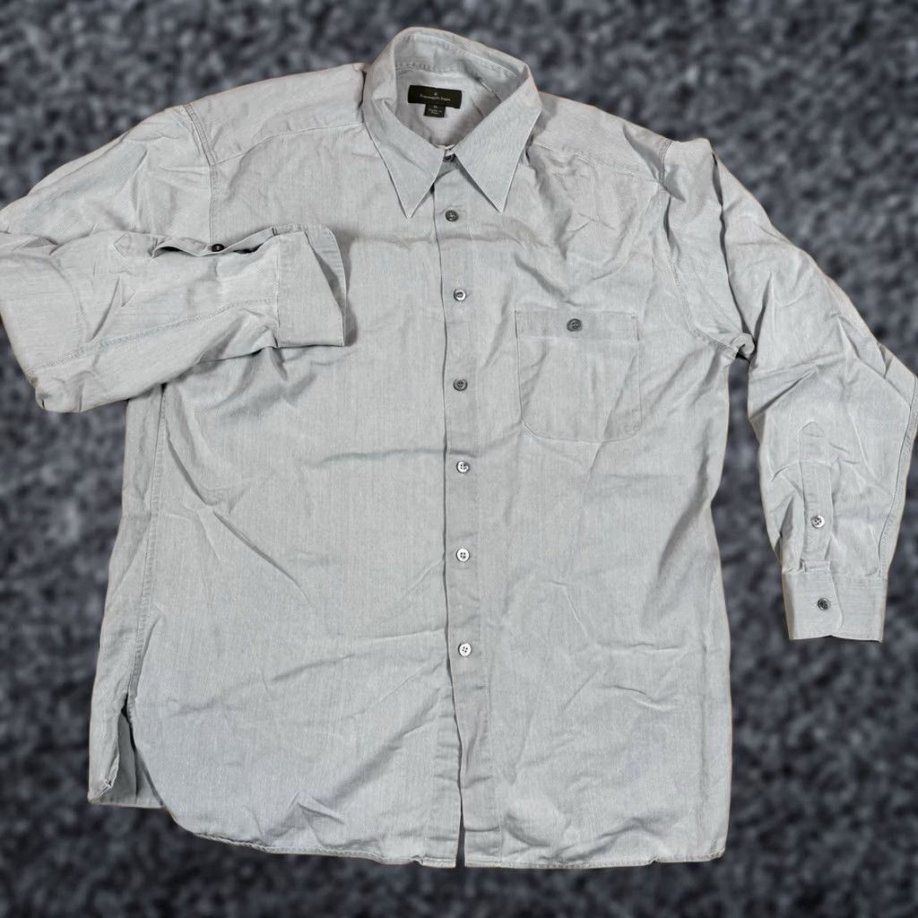 Ermenegildo Zegna VINTAGE Ermenegildo Zegna Shirt Mens XL Gray Button-Down Button-Up Long Sleeve Formal Mens XL Gray Ermenegildo Zegna Shirt Size 46R - 1 Thumbnail