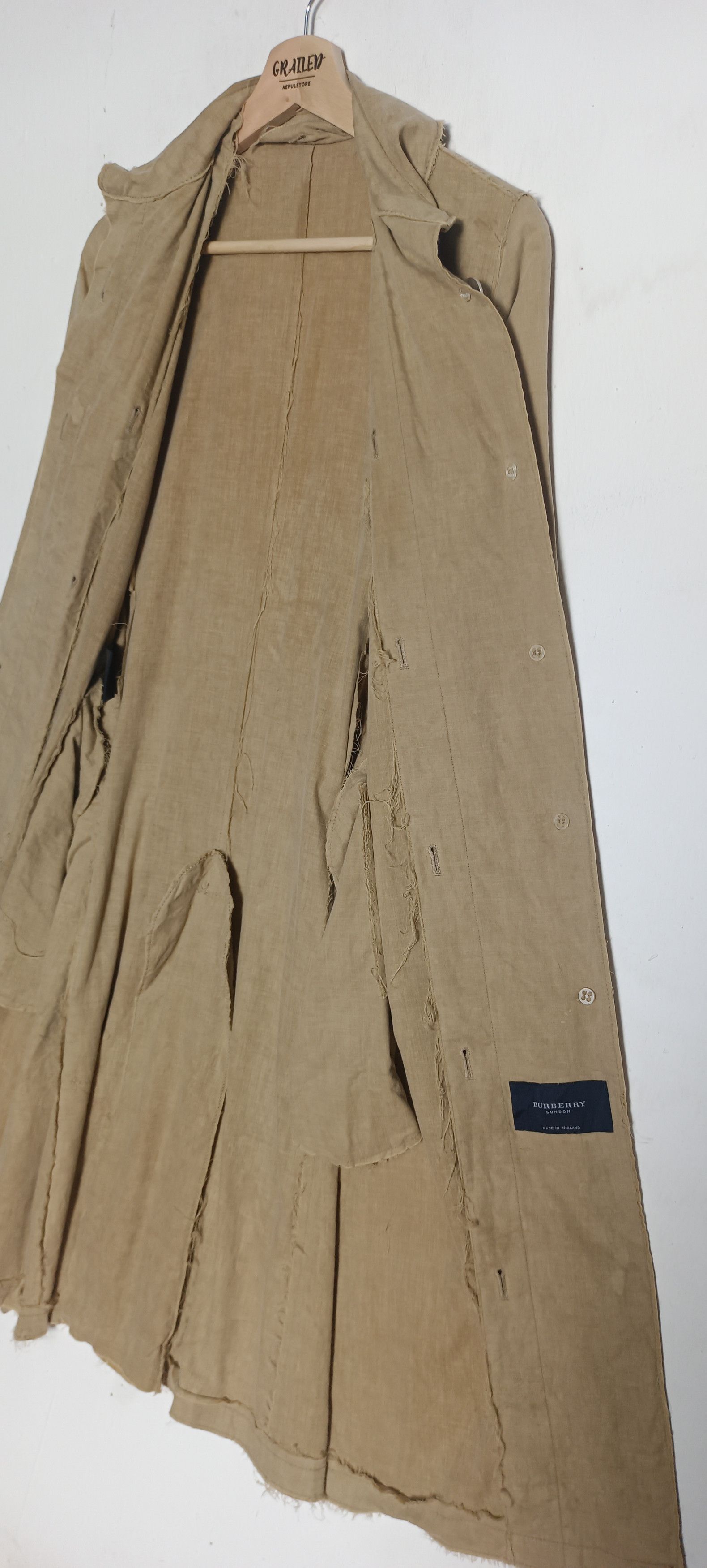 Burberry Design Rare 🔥Burberry Trench Coat design hairy thread Size US XS / EU 42 / 0 - 16 Thumbnail