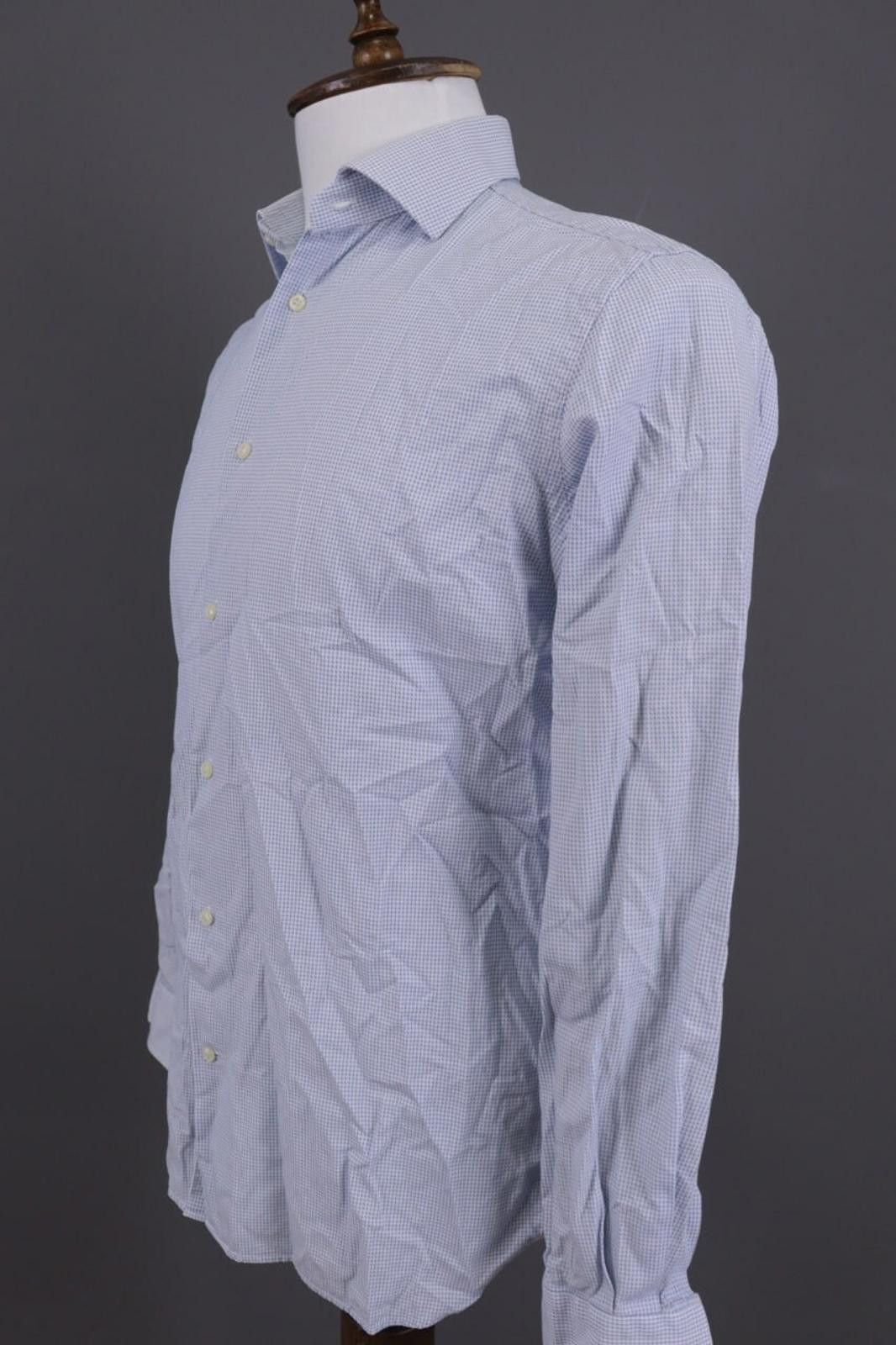 Designer Boggi Milano Tailored Fit Blue Button Down Shirt 41 / 16 Size US M / EU 48-50 / 2 - 6 Thumbnail