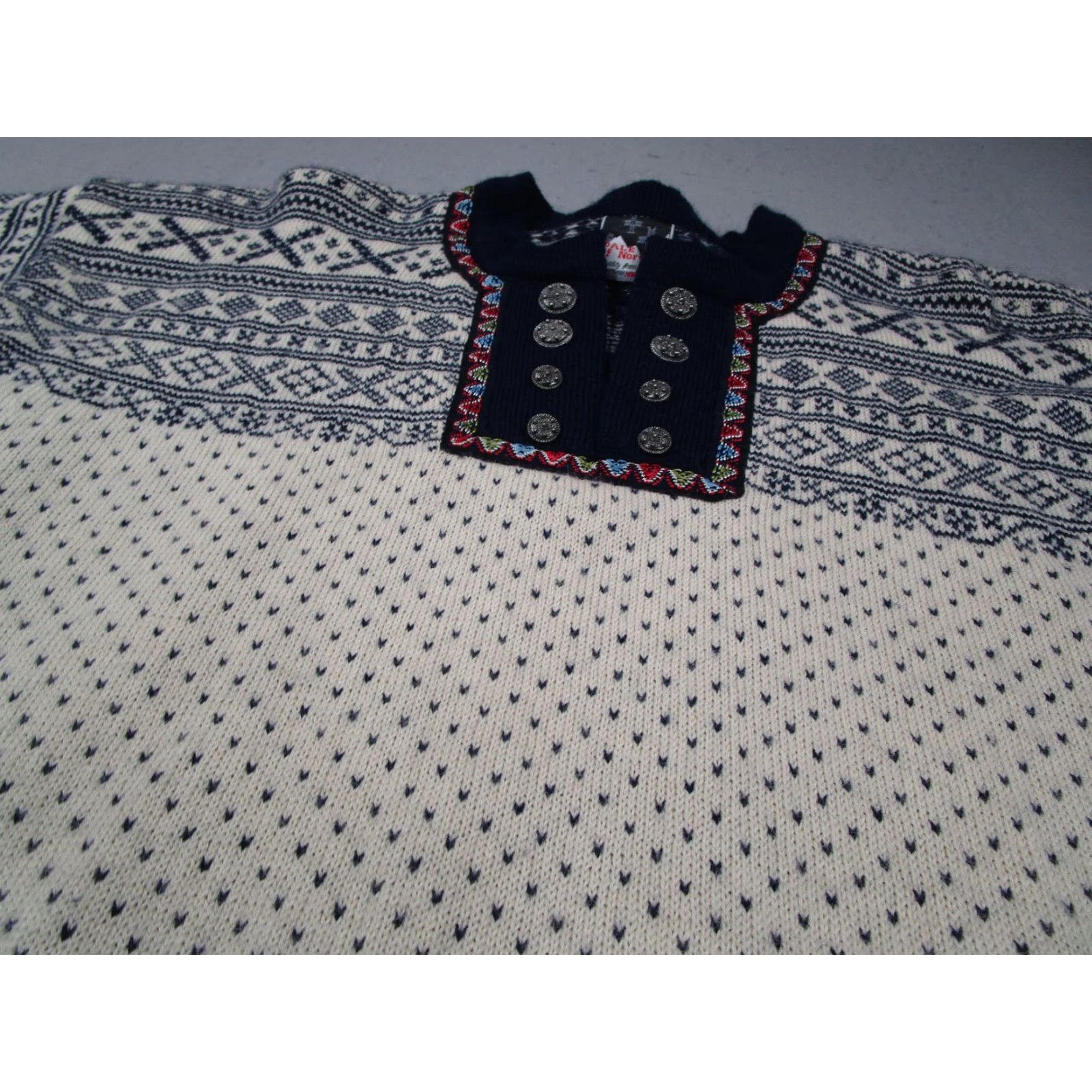 Dale Of Norway Dale Of Norway Sweater Mens Large White Wool Mock Neck Fair Isle Ski Pullover Size US L / EU 52-54 / 3 - 2 Thumbnail