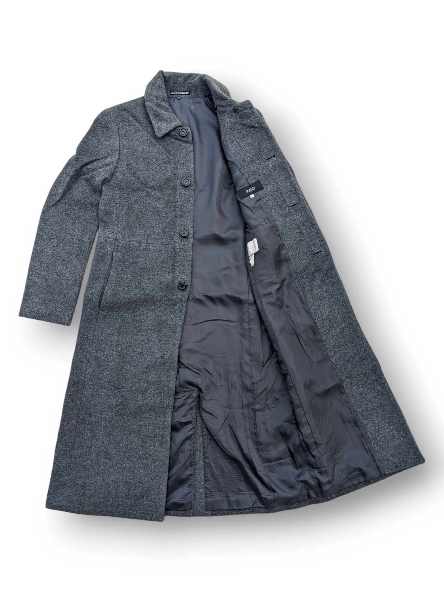 image of Ined By Yohji Yamamoto Long Coats Jacket in Grey, Women's (Size XS)