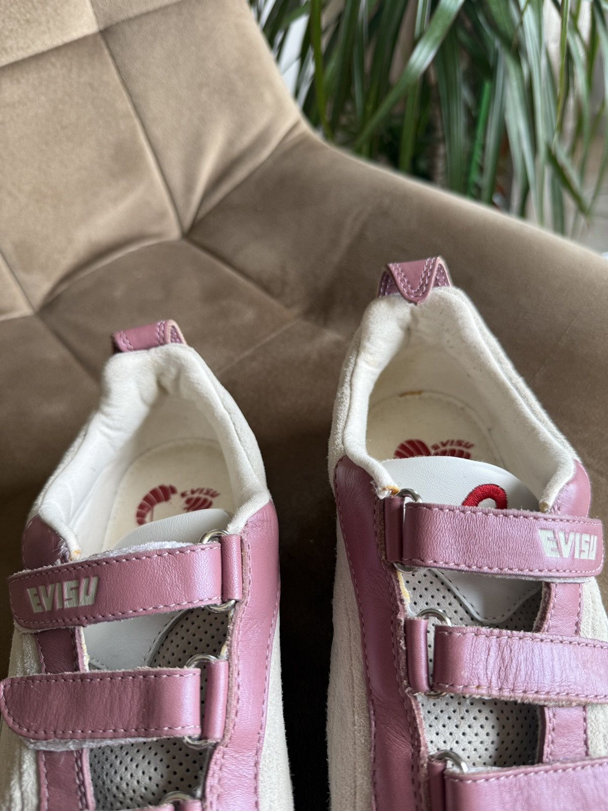 Evisu Vintage Evisu Pink Suede & Leather Velcro Sneakers (Rare) Size US 7 / IT 37 - 8 Thumbnail