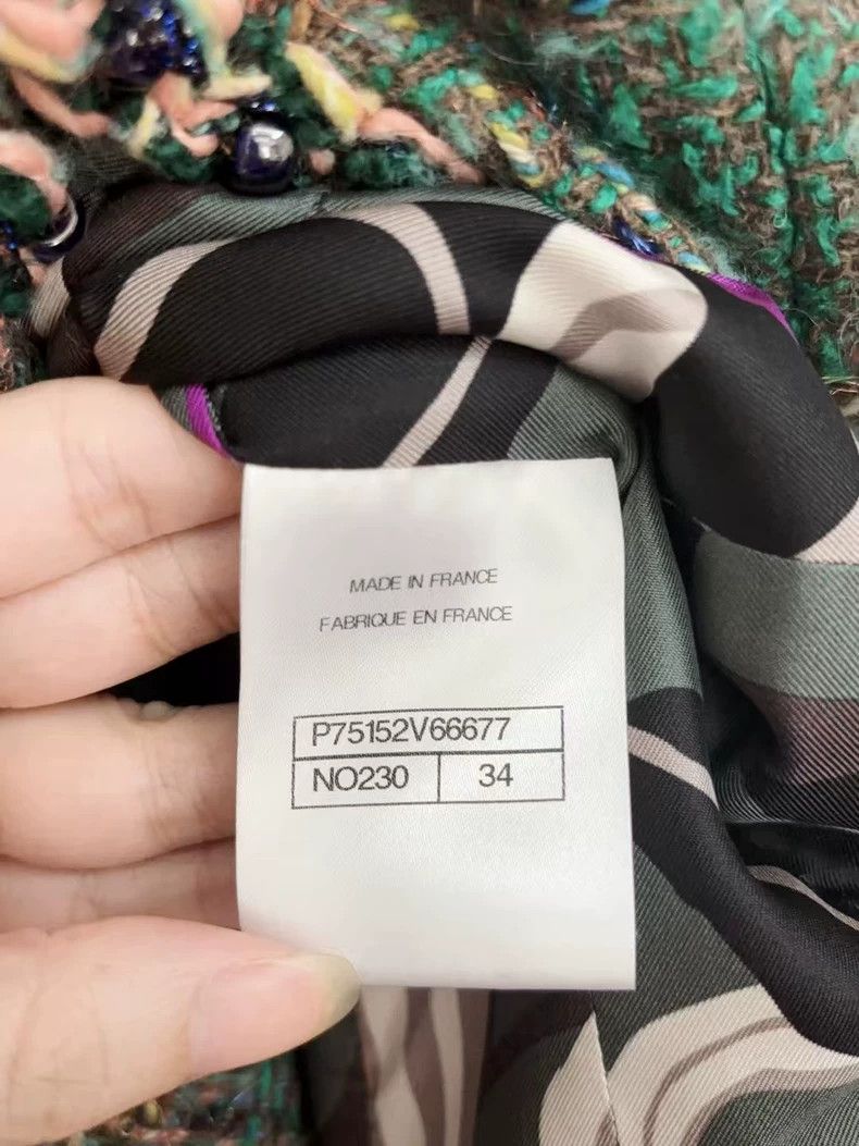 Chanel Chanel 23A handicraft workshop series Dakar green tweed ja Size XXS / US 00 / IT 34 - 4 Thumbnail