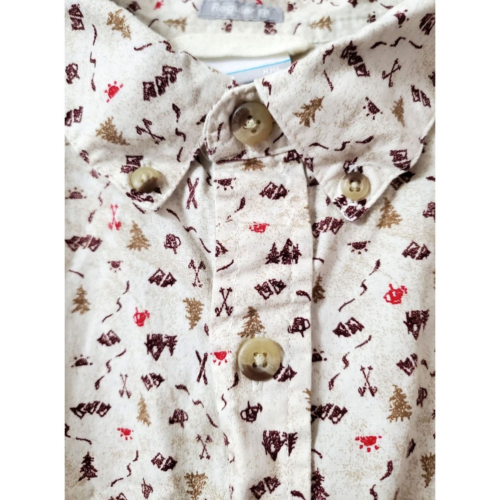 Vintage Columbia Camping Print Shirt XXL Button Up Short Sleeve Outdoor Regular Fit Size US XXL / EU 58 / 5 - 5 Thumbnail