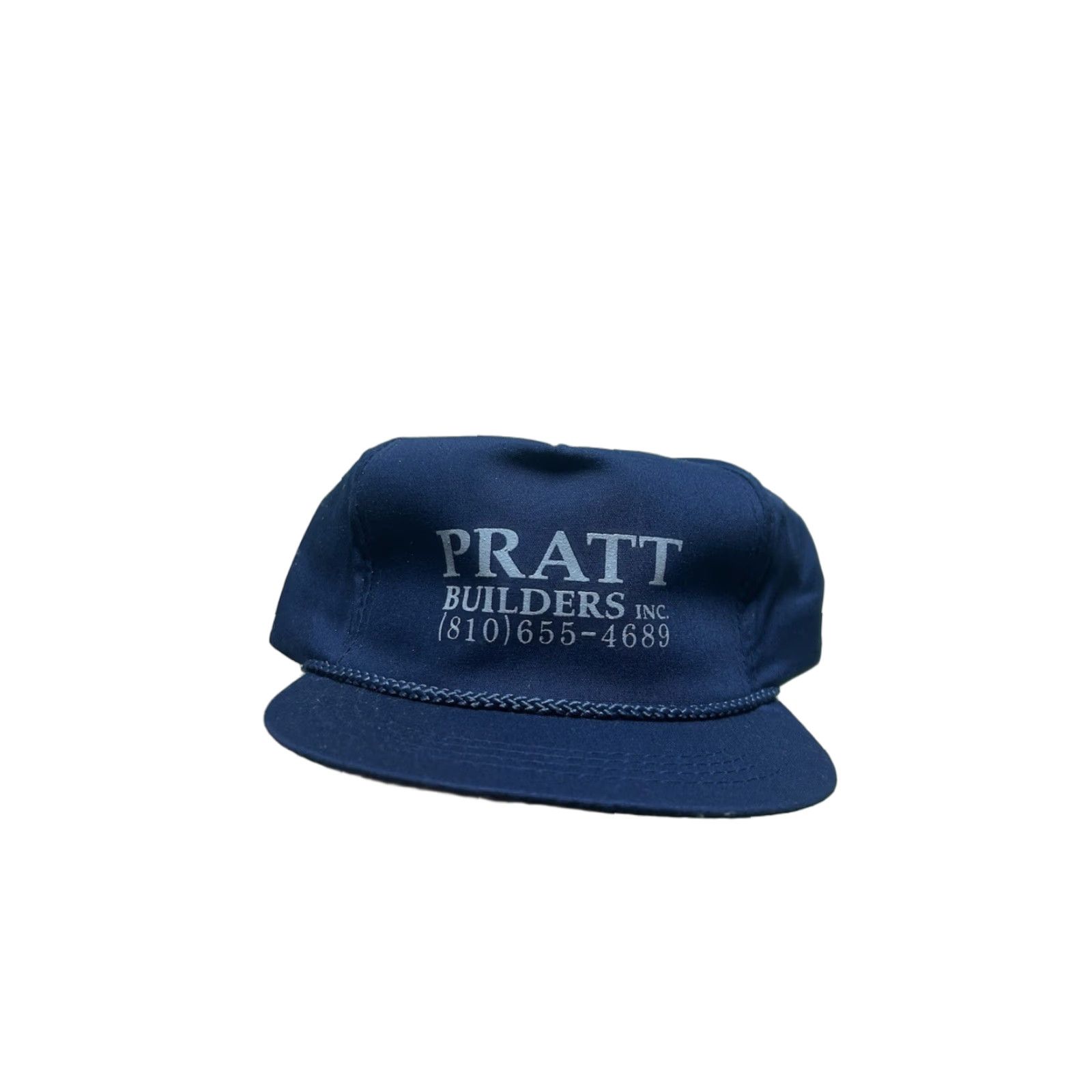Vintage VINTAGE SnapBack hat cap Pratt Builders Michigan construction navy blue Size ONE SIZE - 1 Thumbnail