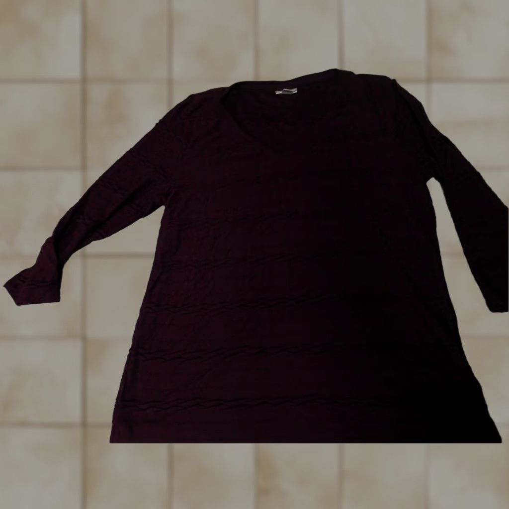 Croft & Barrow Croft & Barrow Womens Blouse Petites PM Purple V-Neck Long Sleeve Pullover Casual Button Polyester Down Stretch Regular Basic Shirt Womens Size M / US 6-8 / IT 42-44 - 1 Thumbnail