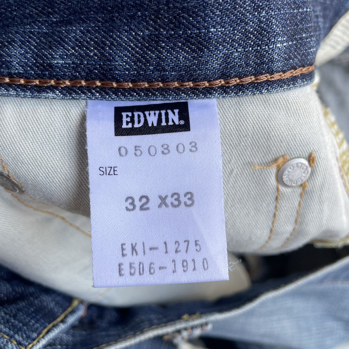 Edwin 🔥Vintage Edwin 503 Stoned Washed Ripped Distress Denim Jeans Size US 33 - 15 Thumbnail