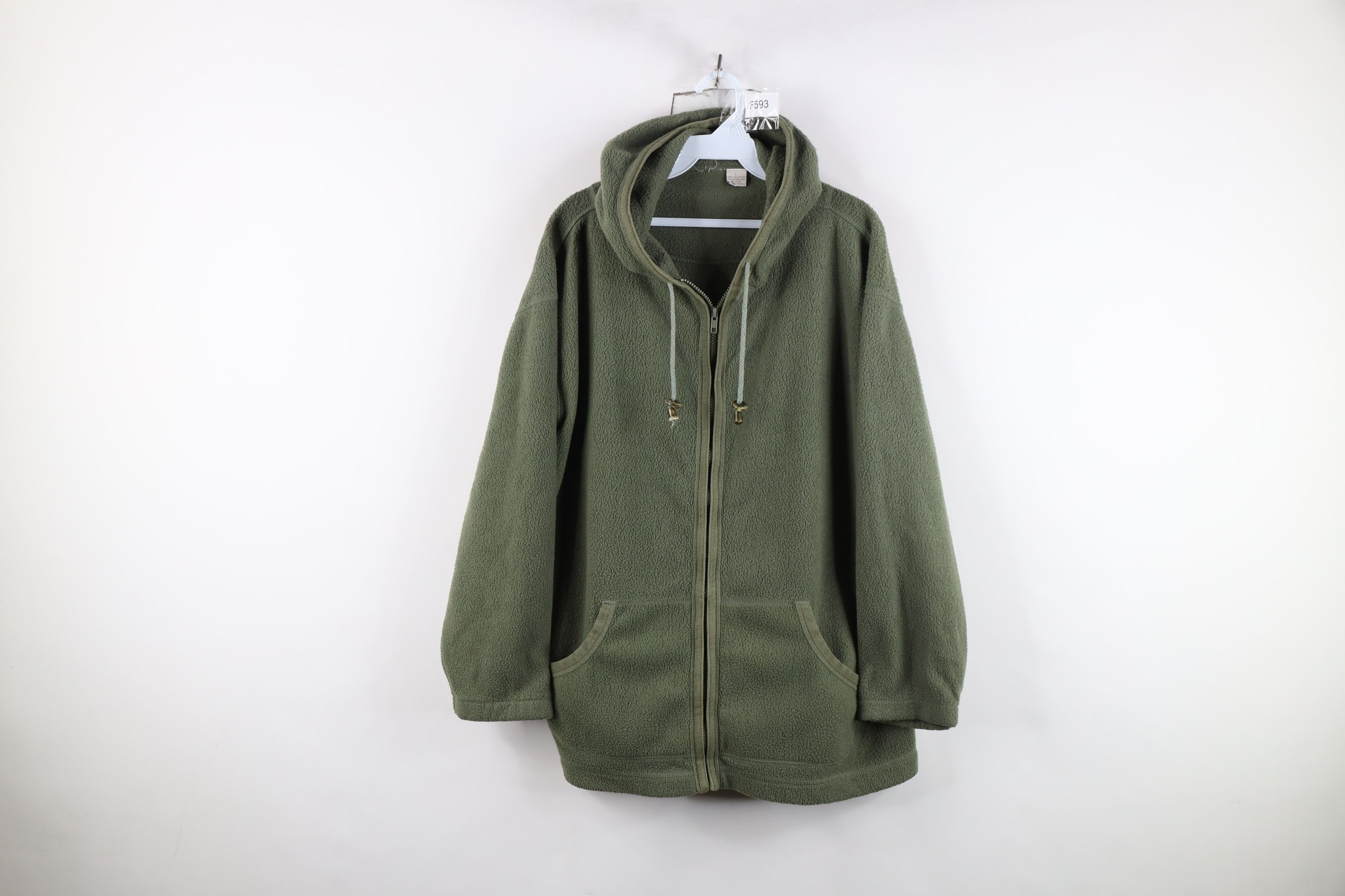 Vintage Vintage 90s Streetwear Blank Full Zip Fleece Hoodie Size L / US 10 / IT 46 - 1 Thumbnail