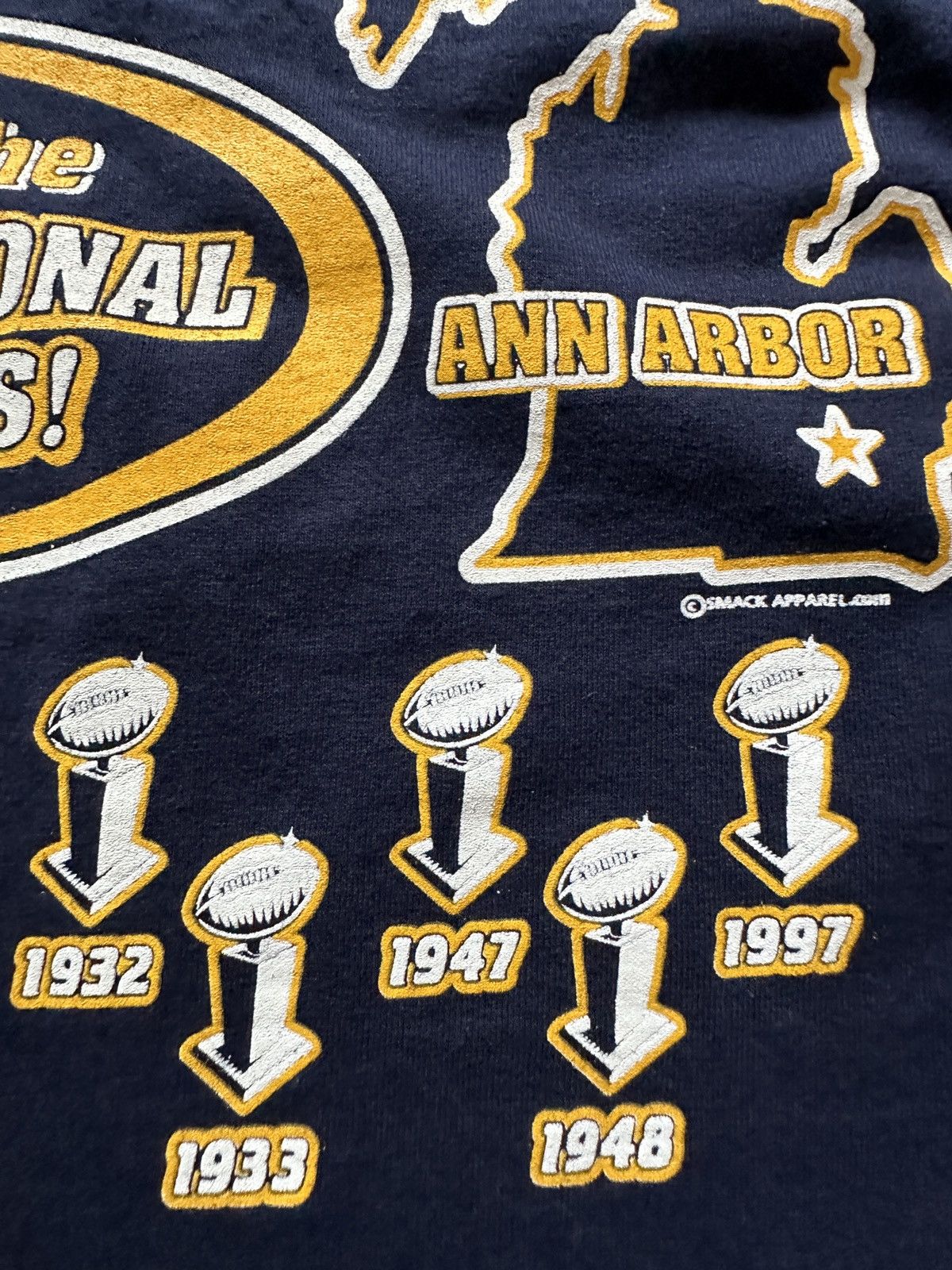 Vintage Vintage Y2K University of Michigan National Championship Tee Size US XL / EU 56 / 4 - 7 Thumbnail