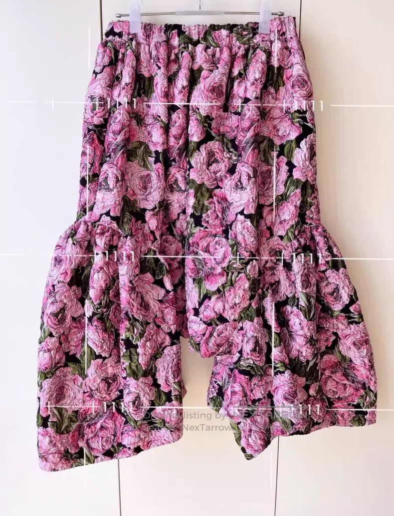 Comme des Garcons Comme Des Garcons size S Pink Flower Patchwork Casual Pant Size 23" - 5 Thumbnail