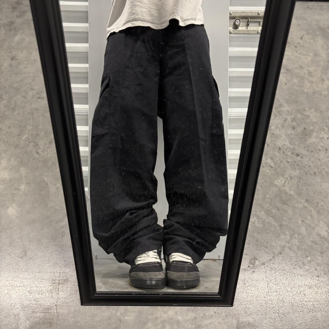 Japanese Brand × Vintage Crazy Vintage Y2K/2000a Baggy Black Streetwear Skater Cargo Pants! Size US 36 / EU 52 - 1 Thumbnail