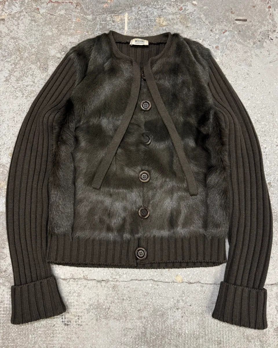 Moschino Black Fur Wool Buttoned Longsleeves