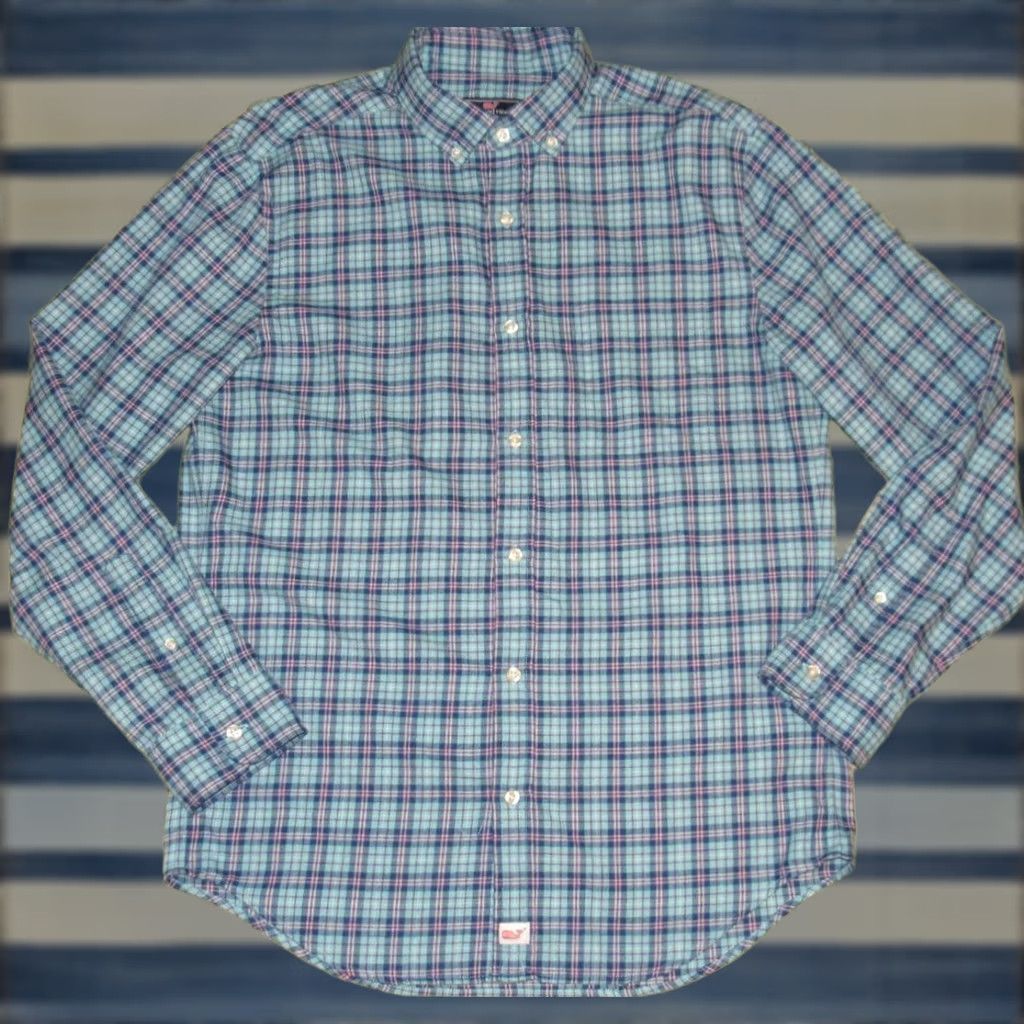 Vineyard Vines VINEYARD VINES Performance Blue Plaid Long Sleeve Button Down Shirt M Mens Shirt Blue Plaid Long Sleeve Button-Down M Size US M / EU 48-50 / 2 - 1 Thumbnail