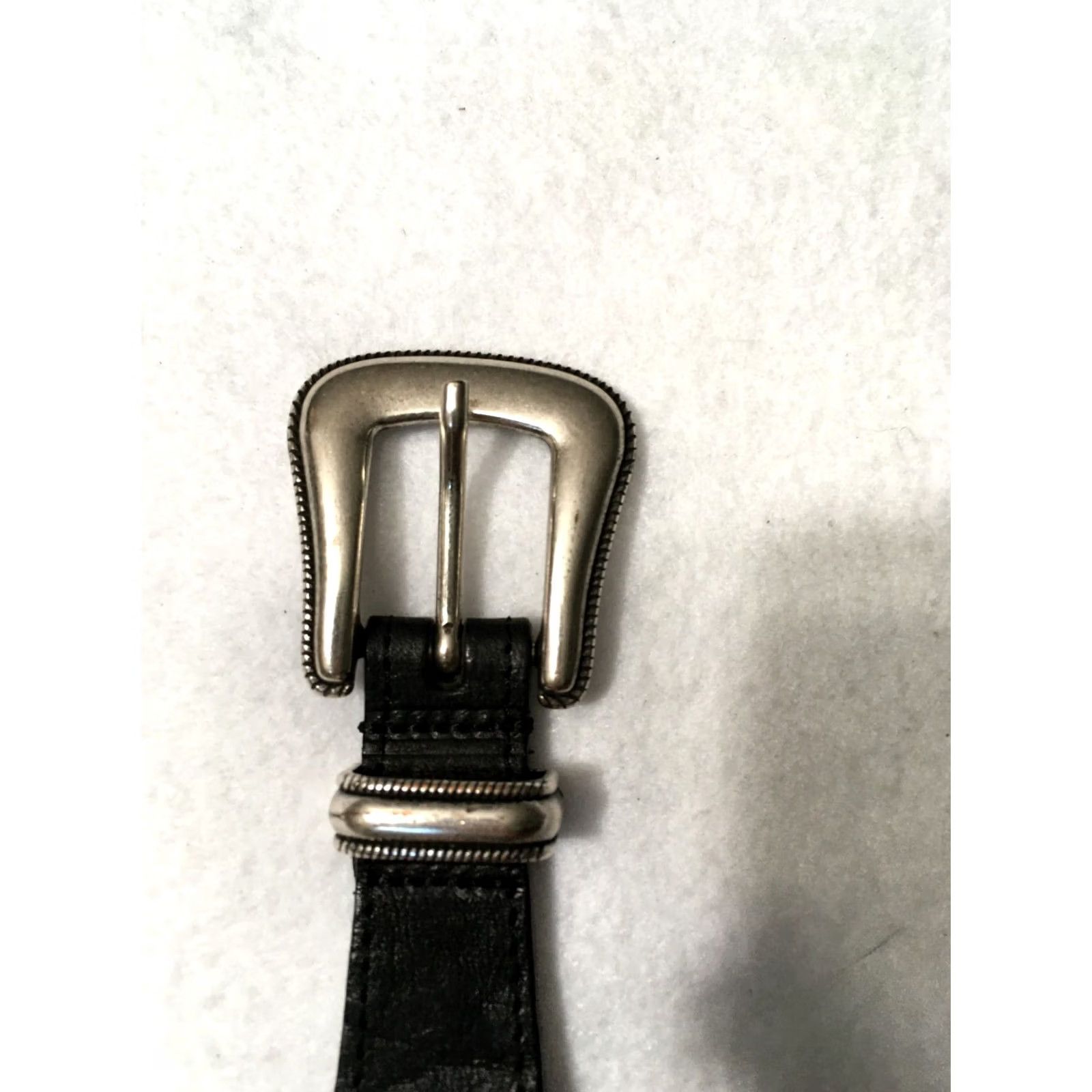 Massimo Dutti Massimo Dutti Belt Black Leather Buckle silver Tone 32 34 36 mens womens Size ONE SIZE - 6 Thumbnail