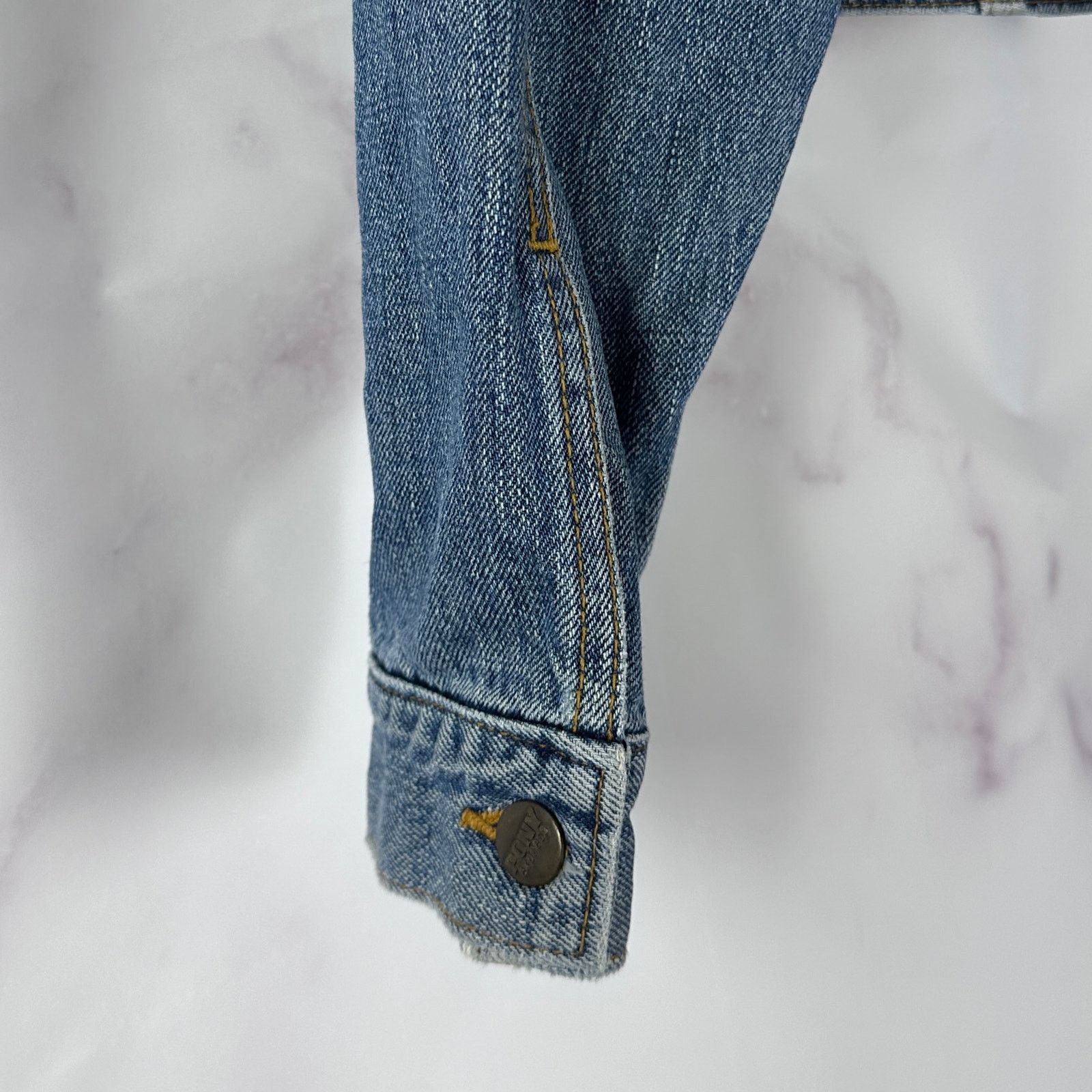 Japanese Brand Pony Express French Blue Cropped Denim Jacket Size S / US 4 / IT 40 - 6 Thumbnail