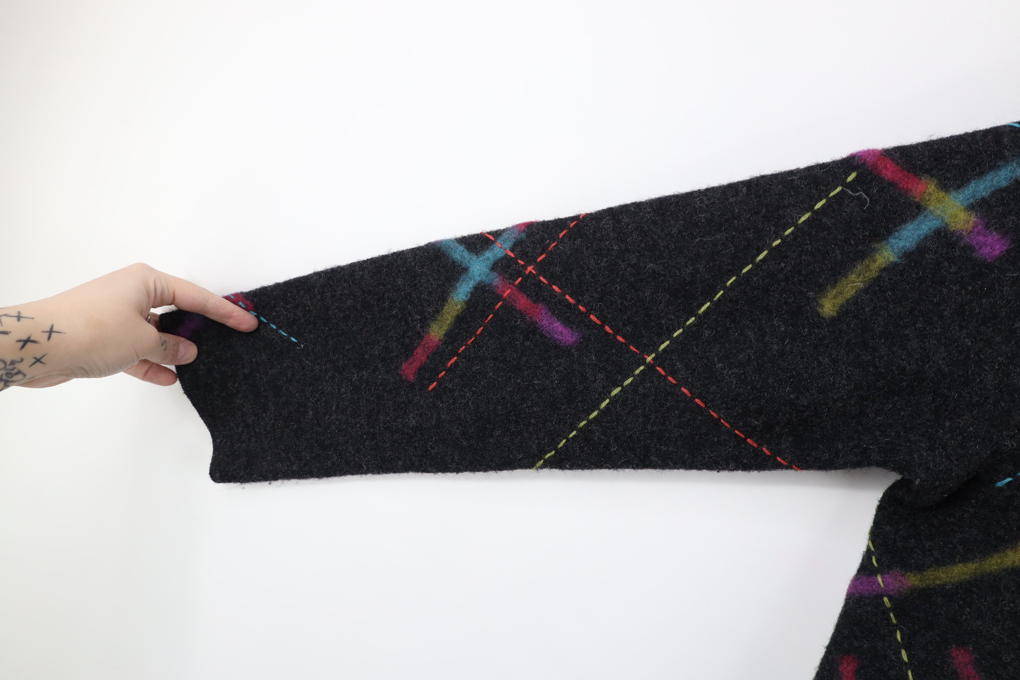 Vintage Vintage Y2K Streetwear Rainbow Wool Knit Cardigan Sweater Size L / US 10 / IT 46 - 4 Thumbnail