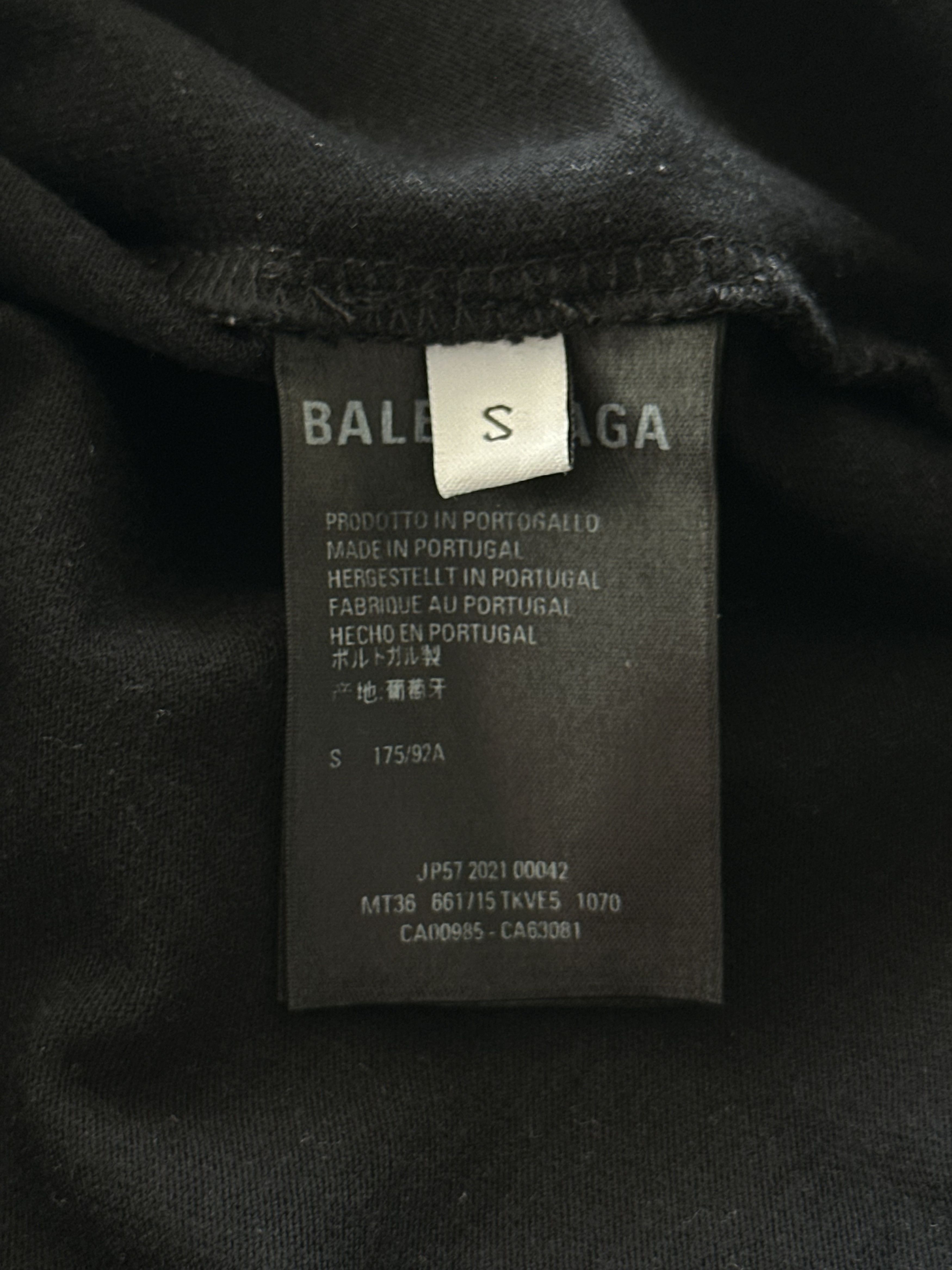 Balenciaga Balenciaga Black & White Waterfall Logo T-Shirt Size US L / EU 52-54 / 3 - 4 Thumbnail