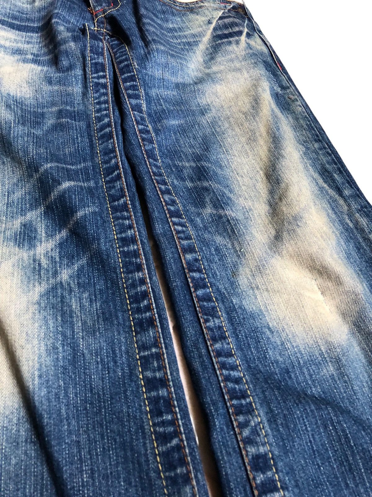 Japanese Brand Red Pepper wide leg flared blue wash denim pants Size US 32 / EU 48 - 9 Thumbnail