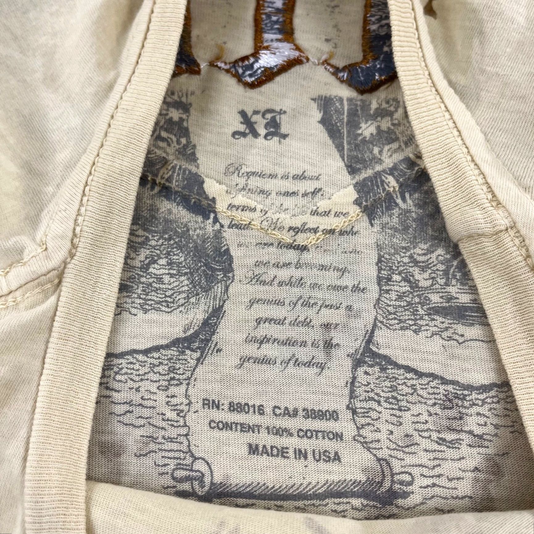 Pelle Pelle PELLE PELLE Shirt Mens XL Cream Tan Graphic Print Logo Hip Hop Streetwear Classic Fall Spring Summer Winter Hip Hop Mens XL Brand Pelle Pelle Size US XL / EU 56 / 4 - 4 Thumbnail