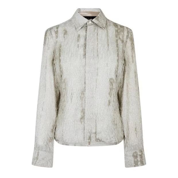 o1g2r1mq0824 Eyelash Button Down Shirt in Cream