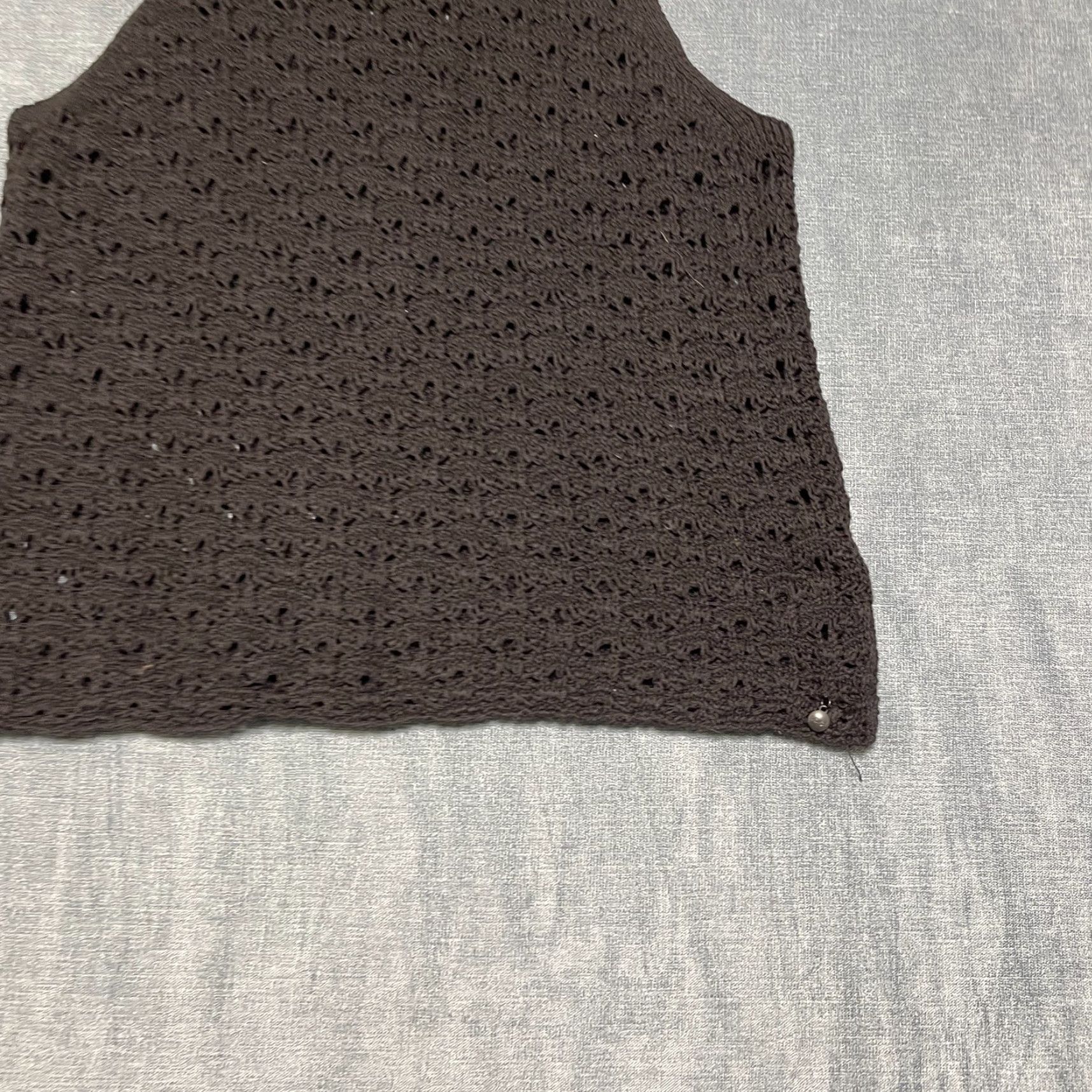 Vintage ROXY Crochet Knit Tank Top Womens M Black Round Neck Sleeveless Casual Winter Sweater Size M / US 6-8 / IT 42-44 - 2 Thumbnail