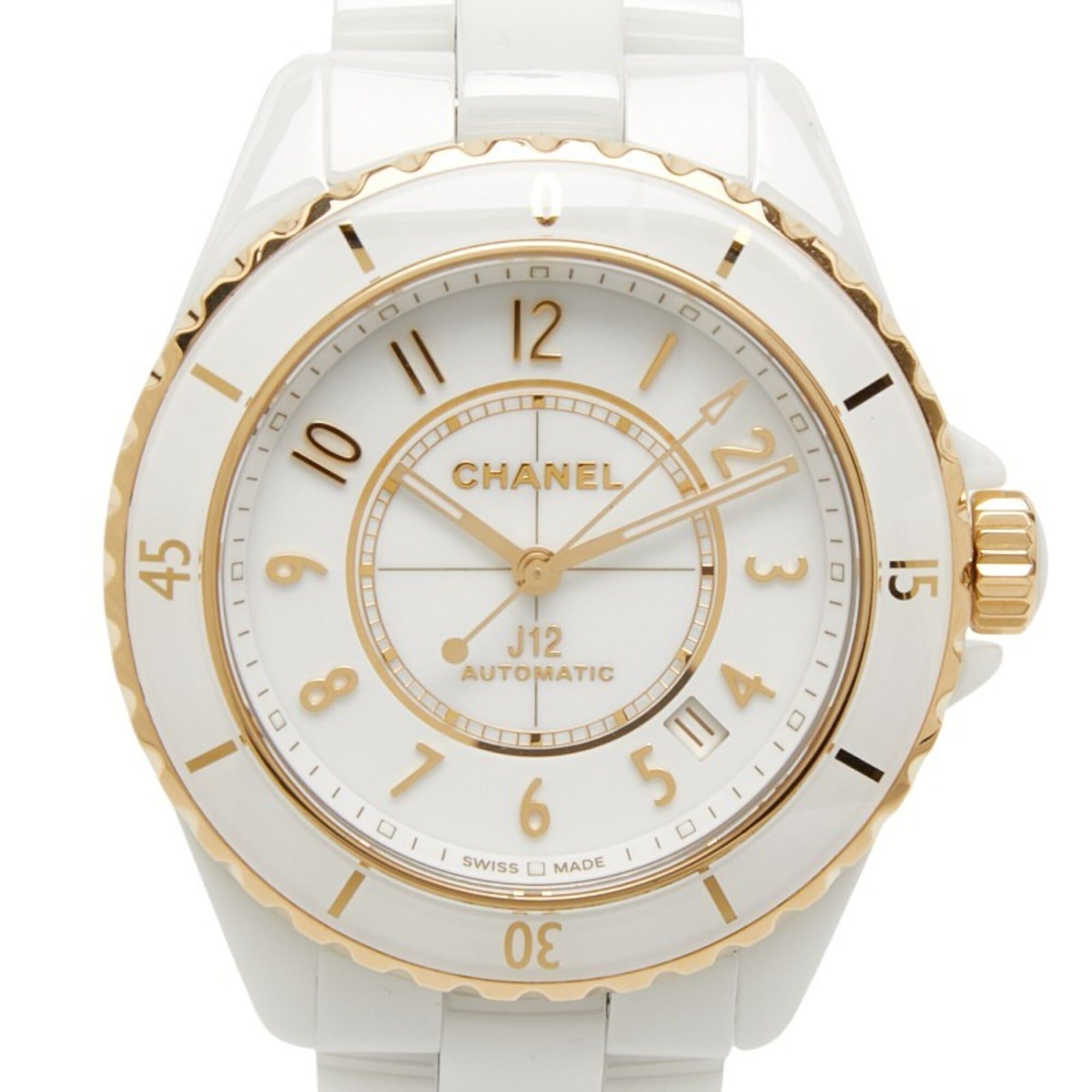 Chanel Chanel J12 Caliber 12.1 Watch H9540 Automatic (with manual winding) White Dial 18K Yellow Gold Ceramic Ladies CHANEL Size ONE SIZE - 1 Thumbnail