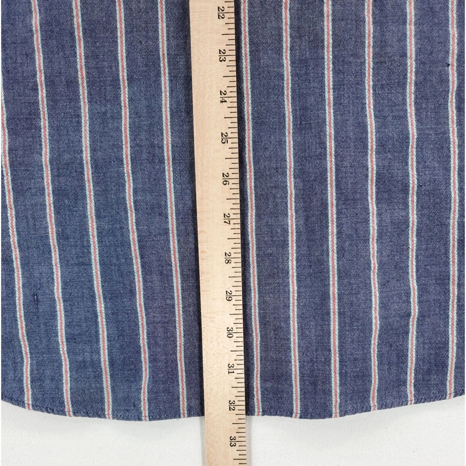 Levi's VINTAGE Levi's Silver Label VTG 90s Button-Up Shirt Long Sleeve Striped Blue Mens XL Shirt Size US XL / EU 56 / 4 - 7 Thumbnail