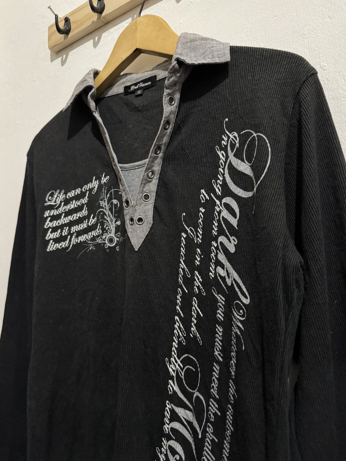 Japanese Brand MIND GAMES POEM DOUBLE LAYER KNIT TEXTURED LONGSLEEVE Size US M / EU 48-50 / 2 - 4 Thumbnail