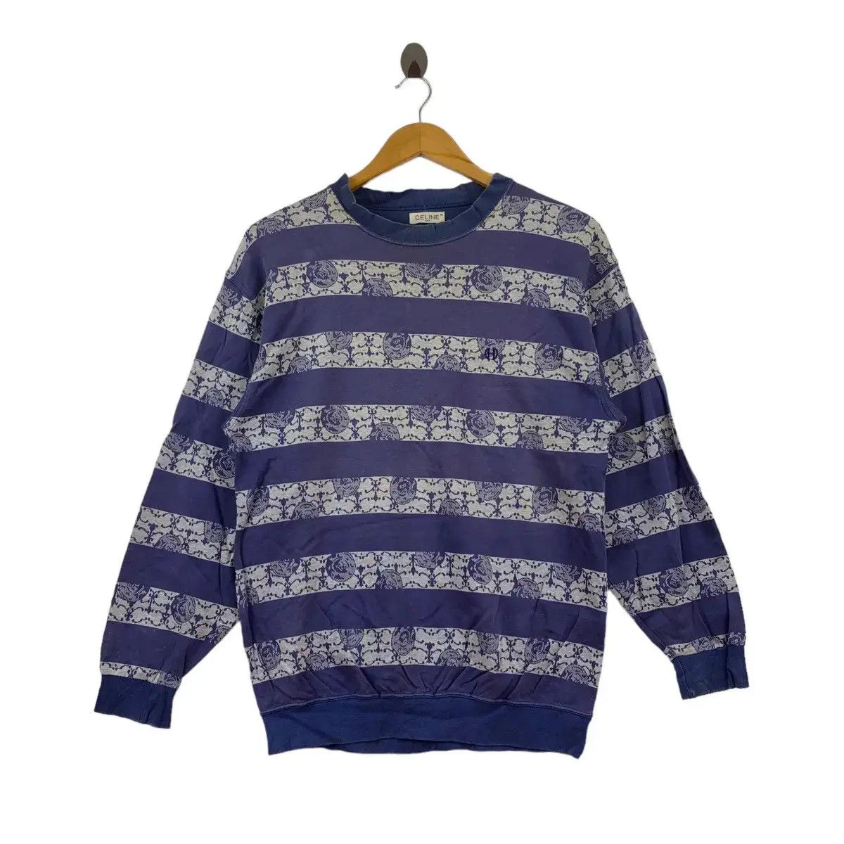 Celine Vintage CELINE PARIS Monogram Over Print Sweatshirt Sweater Size M / US 6-8 / IT 42-44 - 1 Thumbnail