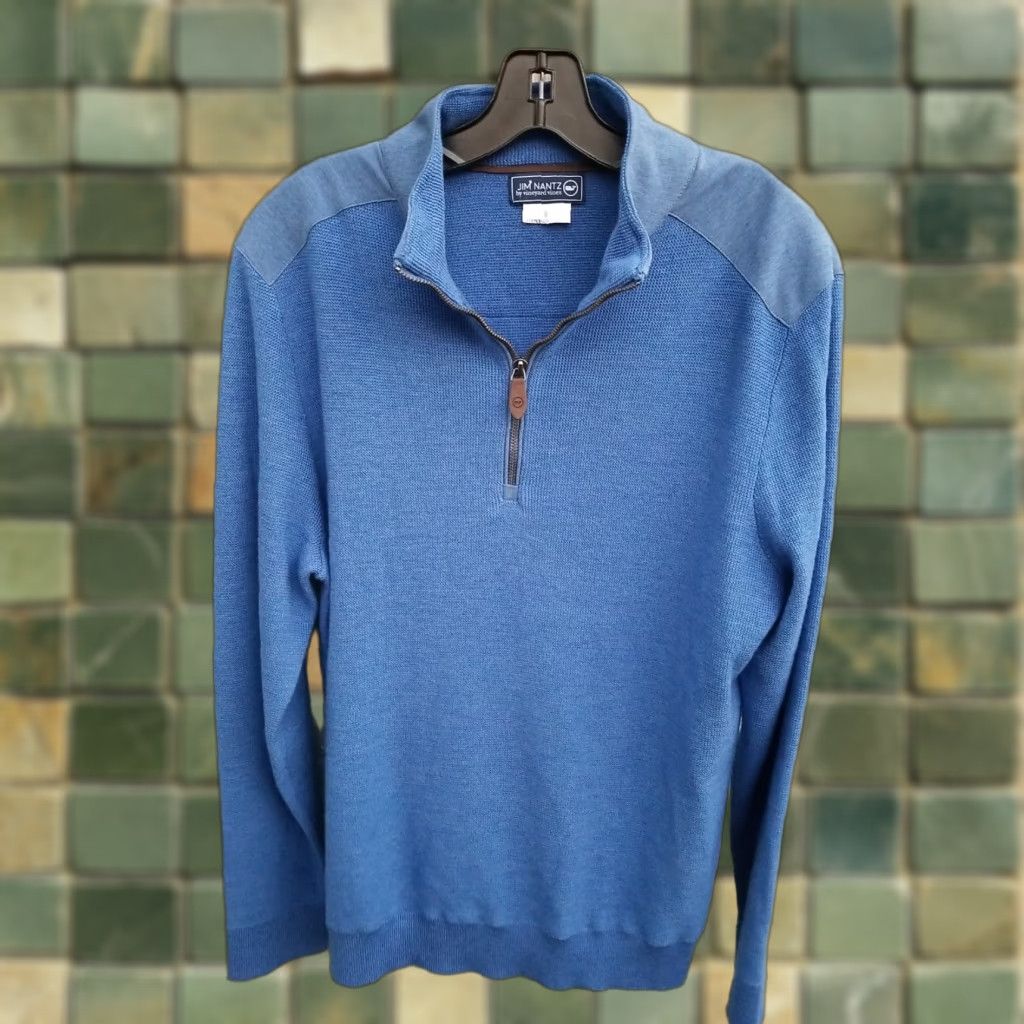 Vineyard Vines VINTAGE Vineyard Vines Knit Wool 1/4 Zip Golf Men M Blue Pullover Sweater Size US M / EU 48-50 / 2 - 1 Thumbnail
