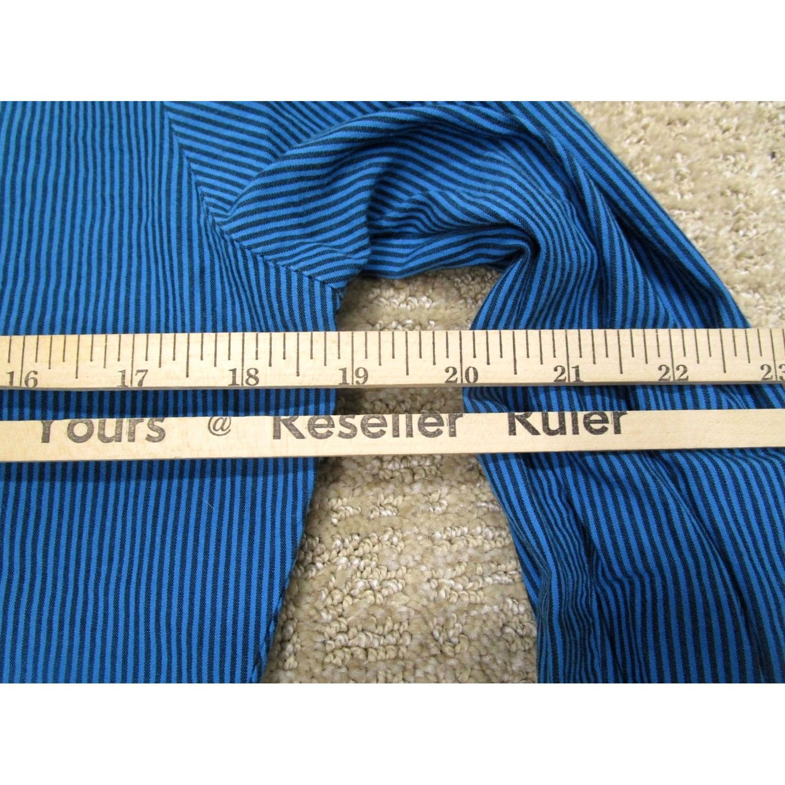 Roar Roar Shirt Women M Blue Striped Western Pearl Snap Beaded Embroidered Rhinestone Cowboy Outdoor Rock Button-Up Y2K Style Size M / US 6-8 / IT 42-44 - 5 Thumbnail