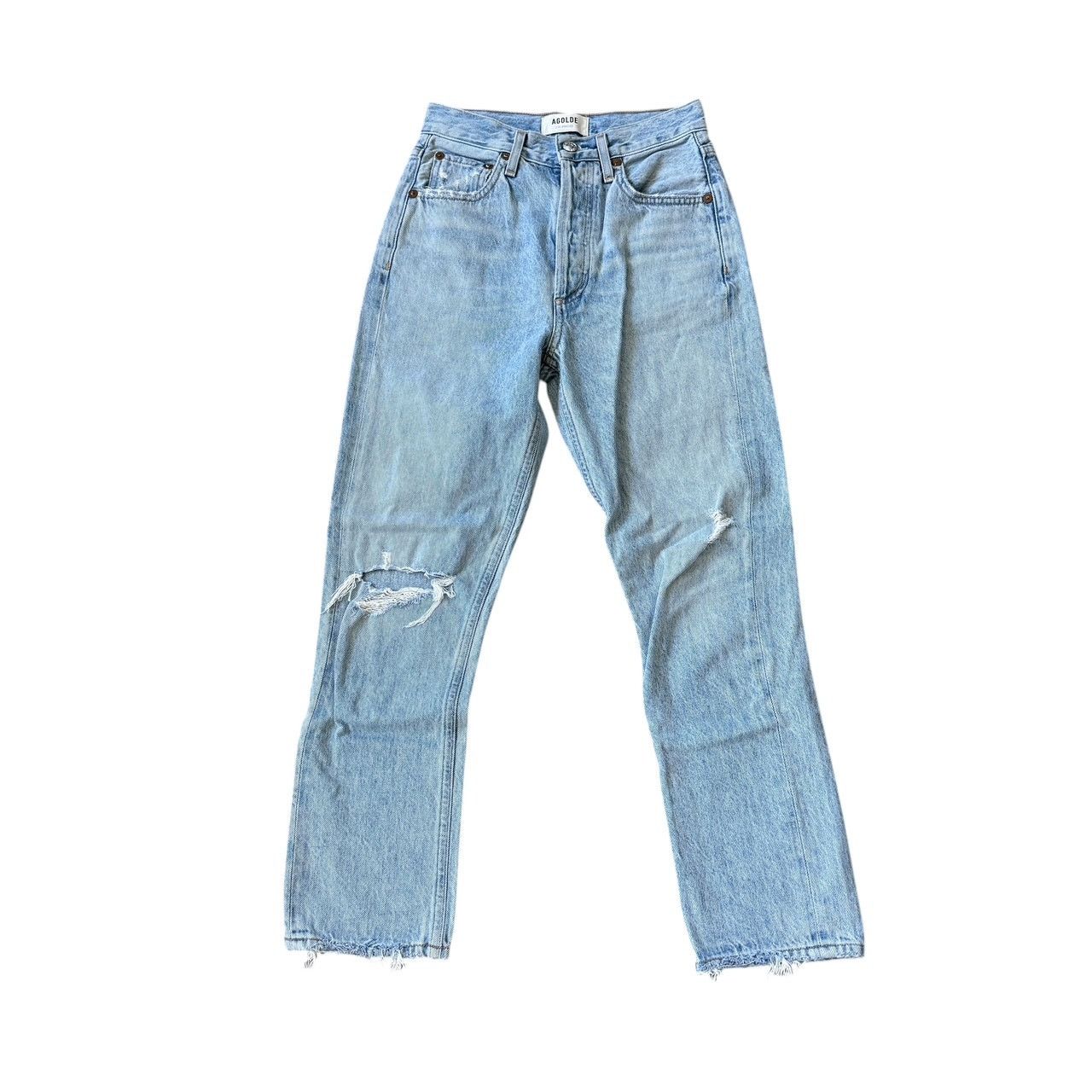Agolde AGOLDE Riley High Rise Straight Crop Jean Shatter Wash Size 23" - 2 Thumbnail